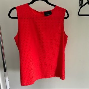 Cynthia Rowley Laser Cut Shell Top Orange